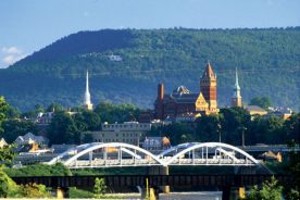 Graceful bridges arch over the Potomac River in Cumberland, Md. Photo by Frank Ceravalo.