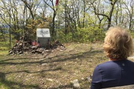 Gail at the Audie Murphy Monument.